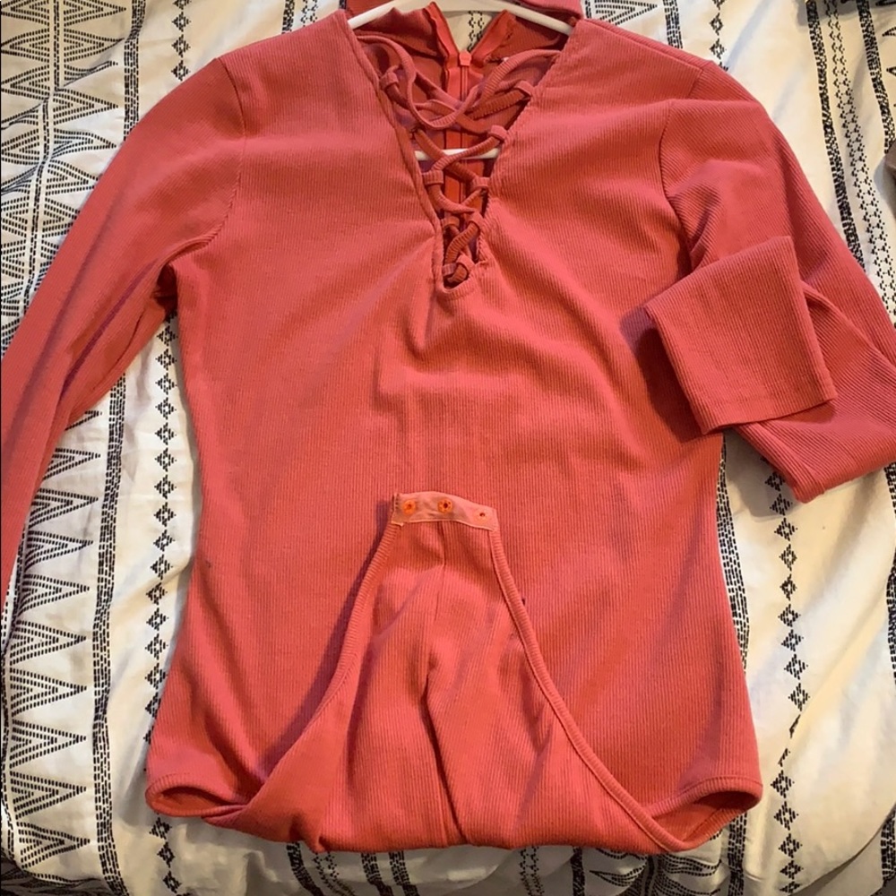 Salmon bodysuit